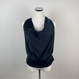 Express Solid Black Halter Top Open Back Women Medium Glam Going Out Party